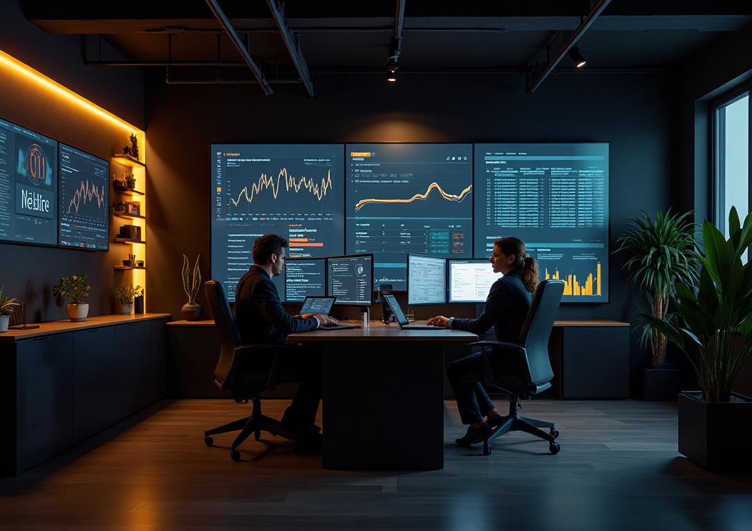 Modern UK office workspace where the AlbionUnionServices editorial team analyses bookmaker data and produces reviews